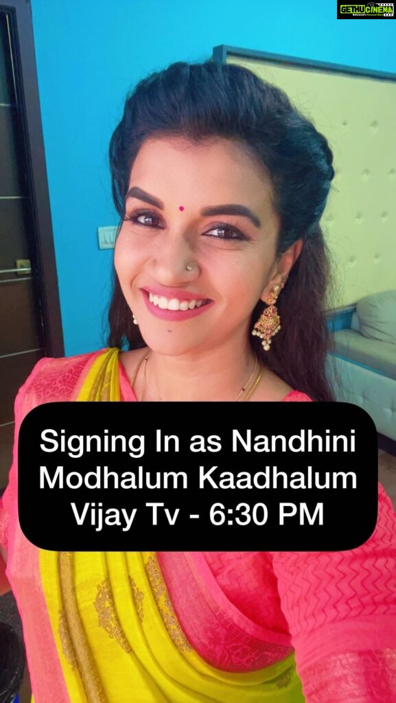 Sridevi Ashok Instagram - Read it : A few weeks ago, I was asked to replace Nandhini in the Vijay TV serial Modhalum Kaadhalum. My friend Ramya was originally playing the role, but she had to leave the show. I had to watch a few episodes to understand the story and the characters. I am excited about this opportunity, and I will do my best to entertain the audience. It may take some time for everyone to accept the new Nandhini. I will try my best to portray the character in my own style. However, I ask that you please do not judge my personal life based on my fictional role. Nandhini is a fictional character, and I am a real person. I am happy to be working with director @suresh_shanmugam25 sir and sharing the screen space with my darling Amma @nalini.nair.official garu, Appa Kavithalaya Krishnan Sir, @sameer_starboy and @ashwathy_ash_ I would appreciate your support for Nandhini’s role. Please feel free to share your constructive feedback with me. #srideviashok #modhalumkaadhalum #modhalumkadhalum #modhalumkaadhalumserial #vijaytelevision #vijaytv #tamiltelevision #tamilserial #chennaiinfluencer