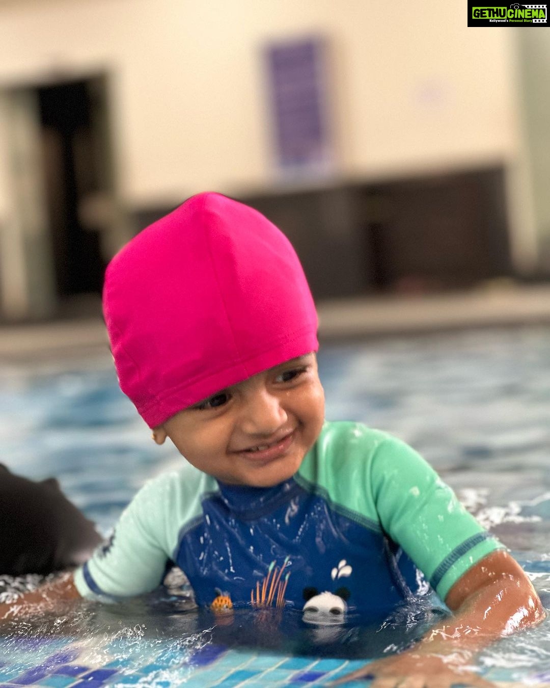 Sridevi Ashok Instagram - Swimming 🏊♀️ 🏊♂️ Date with @ashok_chintala @sitara_chintala Chennai, India