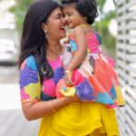 Sridevi Ashok Instagram - Happiness is wearing the same dress ❤️ Mom & Dress Combo : @io__fashion Photoshoot : @ashok_chintala #srideviashok #fashionable #fashionblogger #fashiongram #designerchildrenswearofficial #designerwearinspiration #momanddaughter #momanddaughterdress #chennaiinfluencer Chennai, India