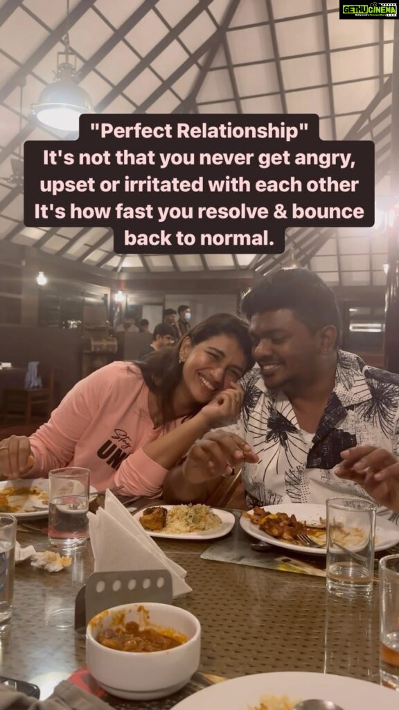 Sridevi Ashok Instagram - “Perfect Relationship” It’s not that you never get angry, upset or irritated with each other It’s how fast you resolve & bounce back to normal. #srideviashok #couplegoals #fashionblogger #cutevideos #goodquotes #couplequotes #couplegoals #forevertogether