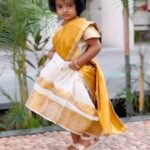 Sridevi Ashok Instagram - That’s my Onam pattu kutty @sitara_chintala #srideviashok #onam #onamcelebration #onamdress #onamsaree #happyonam #mommyinfluencer #chennaiinfluencer #mommyfashion