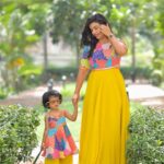 Sridevi Ashok Instagram - Happiness is wearing the same dress ❤️ Mom & Dress Combo : @io__fashion Photoshoot : @ashok_chintala #srideviashok #fashionable #fashionblogger #fashiongram #designerchildrenswearofficial #designerwearinspiration #momanddaughter #momanddaughterdress #chennaiinfluencer Chennai, India