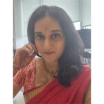 Sriranjani Sundaram Instagram - Mysore Silk in bright red! :) #sareegram #sareelove