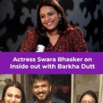 Swara Bhaskar Instagram - In the 20th episode of our podcast, Inside Out, actress #swarabhasker tells Barkha Dutt how she met her husband Fahad Ahmad for the first time. @barkha.dutt @reallyswara Watch our full podcast on Mojo story's YouTube channel.