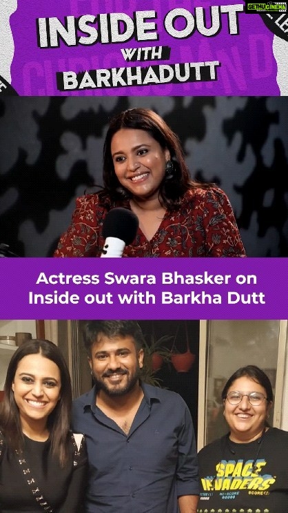 Swara Bhaskar Instagram - In the 20th episode of our podcast, Inside Out, actress #swarabhasker tells Barkha Dutt how she met her husband Fahad Ahmad for the first time. @barkha.dutt @reallyswara Watch our full podcast on Mojo story's YouTube channel.