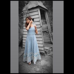 Swathi Reddy Instagram - Select multiple images Because my blue birthday dress and the pink moon have made me very happy. The weather today is nature’s gift to me.