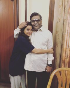 Swathi Reddy Instagram - Peddananna.

Sometimes late in the night when it’s really quiet, I can hear him singing with passion. One such night I realised it’s been 15 years he and family moved in next door and I didn’t have a single picture with just him and I. I jumped out of bed when dawn hit, brushed and ran and hugged him. We had some chai, spoke for hours like we do and peddamma took this picture.

In this crazy world, and even more intense industry, he has been the lotus in the pond. Through his songs and conversations he has kept me and others afloat. The universe has been partial by sending him so near so God can speak through him to me directly.

The first day I met him, standing between furniture and piles of boxes filled with many awards, he told me not to call him Shastri Garu but only Peddananna and some things stay❤️