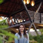 Tanvi Ram Instagram - Just tea vibes..☕️ Drove to a beautiful place @plumerialakeresort to relax, witness good sunset and @malludronetraveller decided to try his shooting skills. Thought I will share a good memory😊 Wearing @kalaakaari♥️ #sunset #tealover #plumeriaresort #vacation