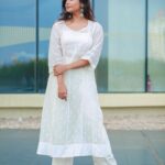 Tanvi Ram Instagram - White series!🕊️ Photographer - @pranavraaaj Attire - @kalaakaari MUA - @elsamma_johnson_
