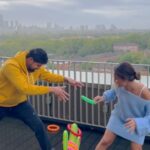 Tridha Choudhury Instagram - Team Tanuj or Team Tridha ??? 🎈 @tanujvirwani ⭐️ #londoncity #londondiaries #londonlove #travelwithtridha #londonview #londongram Canary Wharf