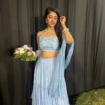 Ulka Gupta Instagram - Sangeet ready 💙 Desginer :- @muskann_kapadiaa Styled by :- @navneeth_bhansali @navkarstudio25 Pic courtesy the cutie @jyamishra1 #bestfriendwedding #lehenga #weddings Kutch Bhuj Gujarat