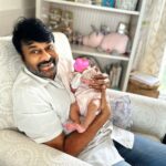 Upasana Kamineni Instagram - Happiest Birthday to our dearest CHIRUTHA - (Chiranjeevi Thatha) Loads of love from us & the Littlest member of the KONIDELA family. 😍 @chiranjeevikonidela ❤️🎉
