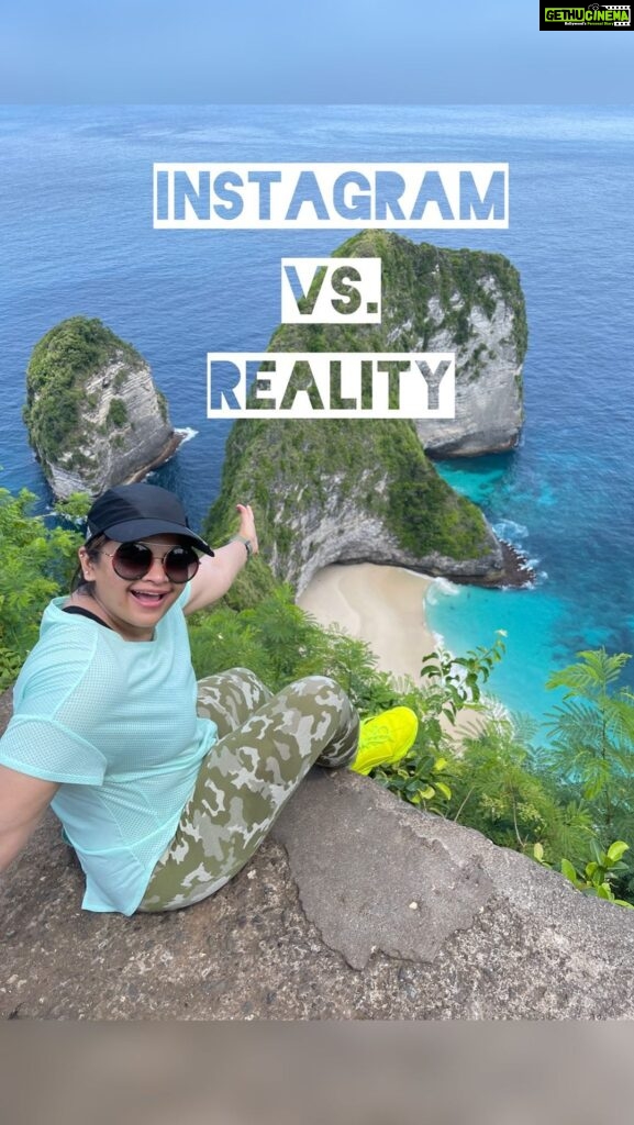 Vidyulekha Raman Instagram - Instagram Vs. Reality in Bali 🥲🥲 Holiday partners - @gtholidays.in #instagramvsreality #reallife #tourism #bali #kelingkingbeach #seminyak #indonesia #baliindonesia #tourist #relatable #reels #reellife