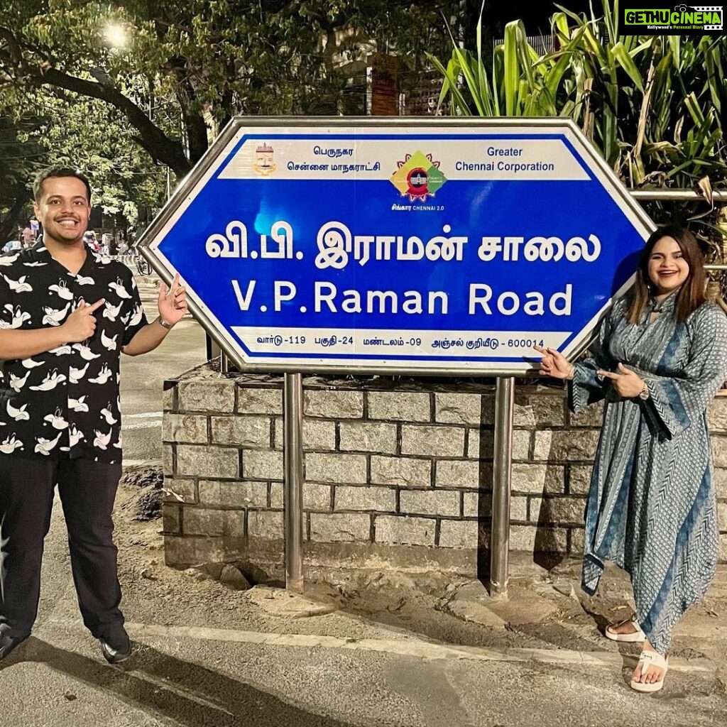 Vidyulekha Raman Instagram - Extremely proud moment standing next to the sign for the road named after my late grandfather V.P Raman. Thank you to the Hon. CM @mkstalin sir and the government of Tamil Nadu for honouring him. You can read about his life in the book “The Man Who Would Not Be King” written by @bharat.lawman available on Amazon #family #proud #vpraman #chennai Chennai,Tamilnadu