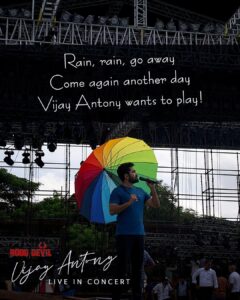 Vijay Antony Instagram - YES WE ARE READY 🌂!!
Trying to give smoother experience in all conditions !

**Every tickets gets a complimentary rain card, yet carry your own raincoats for your comfort🧥**
Ps: Please avoid umbrellas ☂️!!!

Good Devil 😈 Vijay Antony - Live In Concert, Chennai🔥

@vijayantony @noiseandgrains @gangmedia_offl @karya2000 @itisveer @onlynikil 

#vijayantony #noiseandgrains #chennai