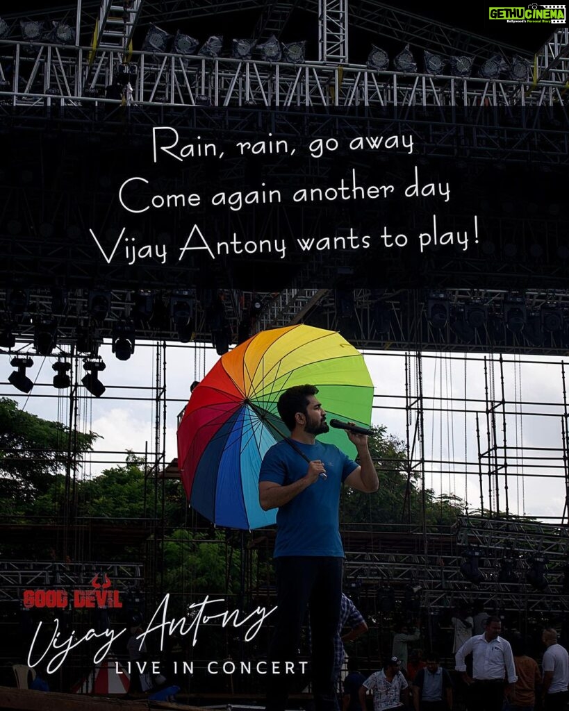 Vijay Antony Instagram - YES WE ARE READY 🌂!! Trying to give smoother experience in all conditions ! **Every tickets gets a complimentary rain card, yet carry your own raincoats for your comfort🧥** Ps: Please avoid umbrellas ☂!!! Good Devil 😈 Vijay Antony - Live In Concert, Chennai🔥 @vijayantony @noiseandgrains @gangmedia_offl @karya2000 @itisveer @onlynikil #vijayantony #noiseandgrains #chennai YMCA Nandanam