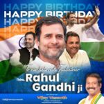 Vijay Vasanth Instagram – Warmest birthday wishes to dear thalaivar @rahulgandhi . #happybirthdayrahulgandhi