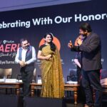 Vishakha Singh Instagram - Last week, I had the honour of attending #FarEye’s 10th-anniversary celebrations in Noida. The event was a perfect blend of celebration and intellectual stimulation, featuring accomplished speakers and thought-provoking discussions. Gautam Kumar and his cofounders’ startup journey, which I first learned about at an event at IIT Kanpur (organised by @swatityagi986 and team) has been a testament to resilience. Engaging with a founder who has traversed the entrepreneurial spectrum brings a unique perspective. His insights, combined with those of other esteemed panelists, offered a comprehensive view of the startup landscape, from inception to achieving remarkable milestones like FarEye's 10-year journey. Our panel, 'Built To Last - Technology, Platform, and Companies', showcased luminaries with histories of remarkable achievements. Dr. RS Sharma known for spearheading AADHAR and Cowin Digital initiatives, shared insights on digital identity , Pawan Agarwal ex-CEO of FSSAI , discussed food safety and security. Padmaja Ruparel, CoFounder of Indian Angel Network, highlighted FarEye's impact in the logistics sector. I contributed my perspective on 'blockchain solutions across industries', adding innovation to the discourse. Wishing them the very best for the next decade! Thank you @ruchirathore755 for saving the day with @soovos_handlooms ‘s lightest saree :) Jaypee greens resorts n Spa