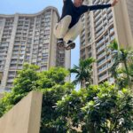 Vivek Dahiya Instagram - “Precision jumps” in parkour refers to jumping and landing between two distances whilst being precise and sticking to landing and not slide. This happens when you use all your joints in the legs to absorb the landing. Of course easier said than done, it’ll require thorough practice over months on ground before we can start jumping on a variety of surfaces. Warning ⚠️ Pls do not attempt to duplicate, recreate the same or similar stunt unless trained in parkour. No plants were harmed whilst me jumping over them.
