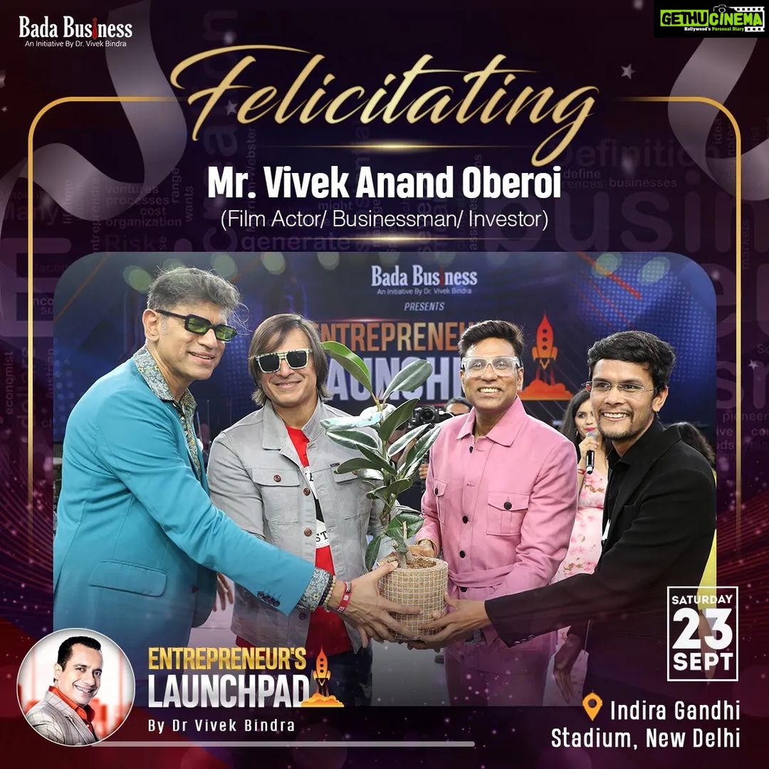 Vivek Oberoi Instagram - जब मैंने विवेक भाई के सामने Entrepreneur's Launchpad मंच का Concept रखा, उन्होंने तुरंत जवाब दिया भाई ये गेम चेंज कर देगा, ऐसा मौका और मंच बहुत कम लोगों को मिलता है। मैंने जैसे ही पूछा आप कब Free है उन्होंने झट से बोला विवेक भाई मैं पहले ही दिन आऊंगा। इनका मेरे प्रति जो स्नेह है उसको चंद शब्दों में Explain करना मुश्किल है। #VivekOberoi #EntrepreneursLaunchpad #MyLaunchpad #Actor #BiggestEvent #drvivekbindra #BadaBusiness
