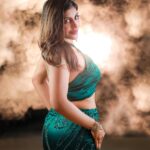 Yaashika Aanand Instagram - Some desi vibes 💚🩵 . 📸 @karma_beginz 💄 @jessicamakeover_artistry 👗 @labeljasleenkaur . . #swipeleft #explorepage #yashikaanand
