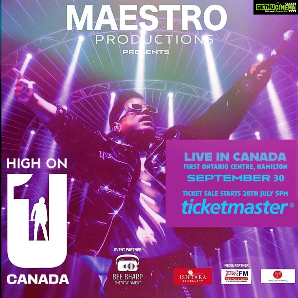 Yuvan Shankar Raja Instagram - Here we go!! CANADA! 🇨🇦 I have been waiting for a long time to perform for you guys. September 30 It is ! LETS VIBE ! LETS CALL IT A NIGHT! 💣 #HighOnU1Canada #Yuvan #U1 #MaestroProductionsCanada #MaestroProductions