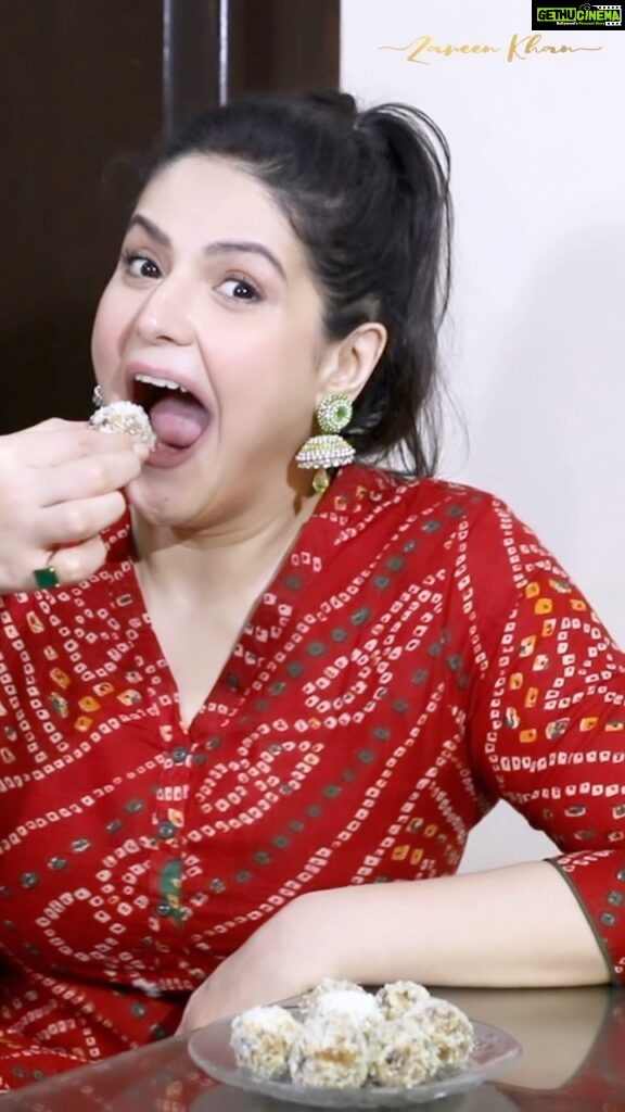 Zareen Khan Instagram - Made healthy laddus for the festive season ❤ Watch the full video only on my YouTube channel. LINK IN BIO. #YouTube #ZareenKhan