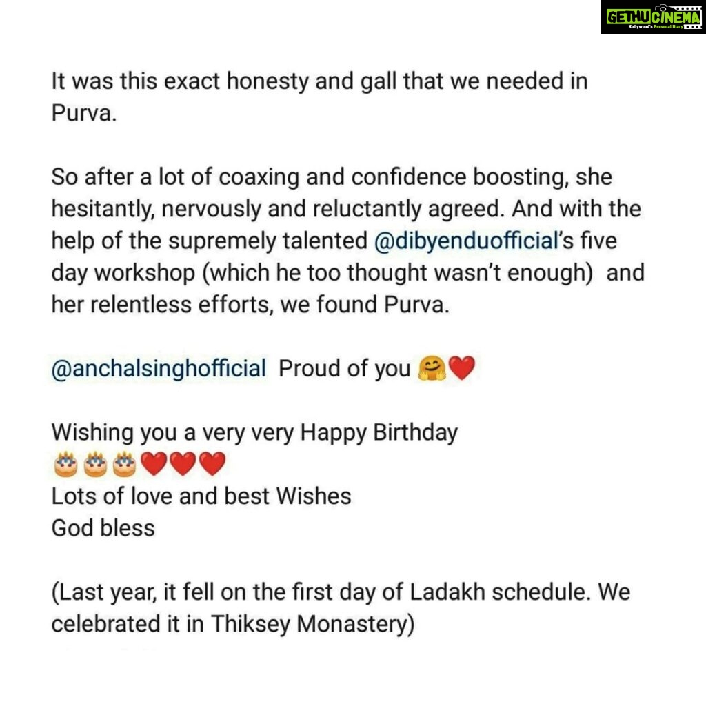 Aanchal Munjal Instagram - THE BIRTHDAY GIFT!!! Thank you @sidharth_sengupta sir for your kind, beautiful & inspirational words. Thank you for showing faith in me & always pushing my limits. Your words motivate me to keep bettering myself & to never stop learning in life. ❤️❤️❤️🙏🙏🙏 #bestbirthday #yehkaalikaaliankhein #gratitude
