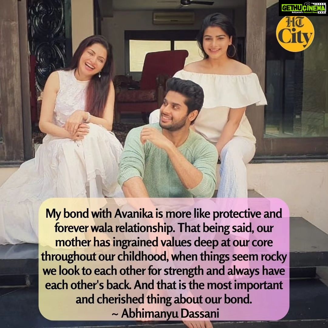 Abhimanyu Dasani Instagram - Talking about the Tom and Jerry sibling bond they share, actors Abhimanyu Dassani and sister Avantika get candid on Raksha Bandhan and spill some beans. "I have been the most protective of my sister from the very beginning. I love to irritate her as it is one of my hobbies. But if someone else makes her cry they might end up with a broken jaw,” says Abhimanyu, while Avantika adds, “There is a false idea that siblings evolve with age, at least in our case. I’m the lovely caring one and he’s the annoying one who relishes the ability to irritate me. However, the one day of Raksha Bandhan is sacred to me simply because he has no choice but to be nice”. @abhimanyud @avantikadassani Interview by @sugandharawal Full story: Link in bio #abhimanyudassani #avantikadassani #bollywoodsiblings #siblinggoals #rakhi2023 #rakshabandhan2023 #rakhicelebration #rakshabandhan #HTcityshowbiz #HTCity #bollywoodactors