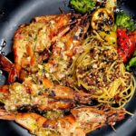 Abhirami Suresh Instagram - Lemon garlic grilled tiger prawns.... Cafe Uutopia