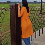 Abhirami Venkatachalam Instagram – My peaceful space in this universe 🧡 with my man #coimbatore #peace #spirituality #touch #heart #bestday #emotional #bond #my #man #life #answers #forever #yours #yourstruly #ammu #abhiramivenkatachalam #isha #ishayoga #ishayogacenter