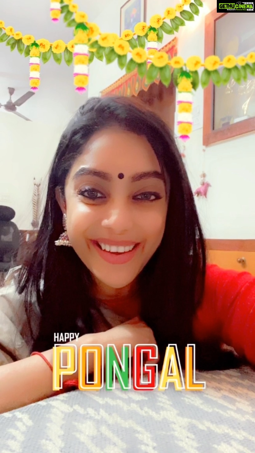 Abhirami Venkatachalam Instagram - Just a fun filter ♥️ Pongal vibes 😘😘😘 with Edho Solla