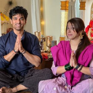 Addite Shirwaikar Malik Instagram - Happy Ganesh Chaturthi ❤️love and peace to everybody 🙏
- mohit aditi ekbir 

#ganeshchaturthi #love #peace