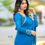 Aditi Prabhudeva Instagram – 💙
.
.
📸 @rainbow_photography_official 
🥻@pvdesignerstudio 
 @bhanushetty_makeoverartistry