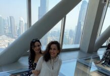 Aisha Sharma Instagram - Bonjour October 💕👯‍♀️ #sharmasisters #dubai #travel #siblings Sky Views Observatory