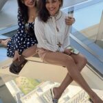 Aisha Sharma Instagram - Bonjour October 💕👯‍♀️ #sharmasisters #dubai #travel #siblings Sky Views Observatory