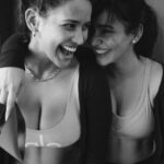Aisha Sharma Instagram - Around neha I am bouncing off the walls like a kid who’s eaten too much sugar 😆🤓 . That’s us #sharmasisters @nehasharmaofficial 📸 - @mikedesir #blacknwhite #photograph #siblings #bestfriends #bestie #ﬁtness