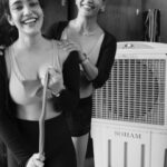Aisha Sharma Instagram - Around neha I am bouncing off the walls like a kid who’s eaten too much sugar 😆🤓 . That’s us #sharmasisters @nehasharmaofficial 📸 - @mikedesir #blacknwhite #photograph #siblings #bestfriends #bestie #ﬁtness