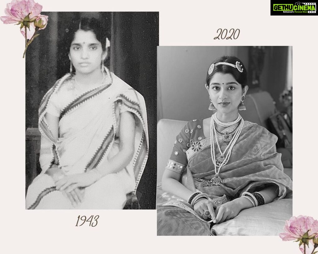 Aishani Shetty Instagram - My Dodda (grandmother). A pillar of strength and epitome of beauty (inside out) to all of her eight children. We loved her dearly. I cannot even remotely compare myself to her, but some said I resembled her in this photo. She was newly married when this was taken. Pergadthi Rai, just 19. 1943. 2020.