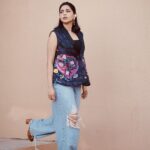 Aishwarya Lekshmi Instagram - I spy with my eye my stylist rolling her eyes, coz i havnt posted the looks from our promotional tour . So bear with me until the rolling stops . Look 4 | Mumbai Jacket - @yavi Jewellery - @amamajewels Footwear - @oceedeeshoes Styled by - @openhousestudio.in Style team - @poojakaranam @mehavenkatesh @prarthanasrinivasaraja Pictures - @sbk_shuhaib Hair - @soverpukhrambam