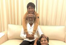 Aishwarya R. Dhanush Instagram - Cannot capture something more beautiful.. Cannot caption some such bonds .. My birthday boy with my boys ! #grandfatherlove❤️ #grandsonsrock💙