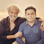 Aishwarya R. Dhanush Instagram - When two amazing human beings meet and you happen to be the reason ..you are blessed and of course they are THE best! @arrahman sir @rajinikanth appa !