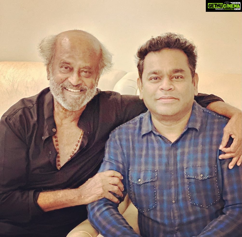 Aishwarya R. Dhanush Instagram - When two amazing human beings meet and you happen to be the reason ..you are blessed and of course they are THE best! @arrahman sir @rajinikanth appa !