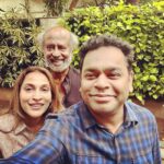Aishwarya R. Dhanush Instagram - When two amazing human beings meet and you happen to be the reason ..you are blessed and of course they are THE best! @arrahman sir @rajinikanth appa !