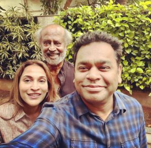 Aishwarya R. Dhanush Instagram - When two amazing human beings meet and you happen to be the reason ..you are blessed and of course they are THE best! @arrahman sir @rajinikanth appa !