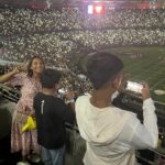 Aishwarya R. Dhanush Instagram - Everything about last night was LIT 🔥 the sky,the stadium,my heart ! #CSK #ipl2023 #mommymoments❤️ #makingmemories