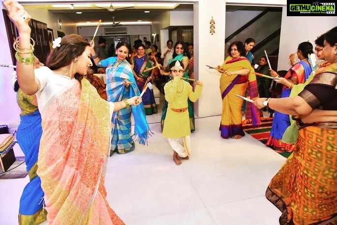 Aishwarya R. Dhanush Instagram - #krishnajanmashtami the little lord does bring out the child in you who wishes to dance away and celebrate every blessing that we have and to cherish life and smile more 🌺🙏🏼🪕🪘😇 #aboutlastnight✨