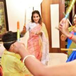 Aishwarya R. Dhanush Instagram - #krishnajanmashtami the little lord does bring out the child in you who wishes to dance away and celebrate every blessing that we have and to cherish life and smile more 🌺🙏🏼🪕🪘😇 #aboutlastnight✨
