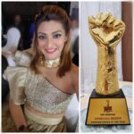Akshara Reddy Instagram - IMW Indian Awards PEOPLE'S CHOICE OF THE YEAR AKSHARA REDDY.. thank you IMW @indian_media_works for hunouring me with this title, it means a lot to me.. winning people's heart has been my biggest goal in my life.. thanks to all my Fans for your unconditional love.. Wardrobe: @vivekarunakaran Jewellery: @rajianand ITC Grand Chola, Chennai