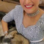 Akshara Reddy Instagram - My squeshhhh doll.. 🙈🙈 Male Model: POTATO the husky🐶 Female Model: GUGGU 🤪 Mua: @contourbynaveena Hair: @mani_stylist_ Stylist: @luma_beaty Wardrobe: @blush.boutique176 Accessories: @fineshinejewels Home Sweet Home!!!